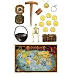 shoperama 17 pezzi di lusso pirati accessori del tesoro cassa moneta bussola, collana con mappa del mondo bussola, orecchini a ...