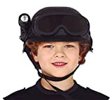 shoperama Casco per bambini, unità speciale con occhiali di protezione e torcia Soldat Polizia, SEK SWAT, accessorio per costume
