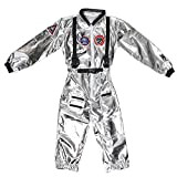 Silver Spaceman Jumpsuit Boys Astronaut Costume For Kids Halloween Cosplay Bambini Pilot Carnival Party Fancy Dress