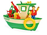 Simba 109251074 Sam Charlies, Barca da pescatore, con personaggio Charlie, grano mobile e verricello meccanico, galleggia sull'acqua, 19 cm, per ...