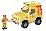 Simba 109252511 - Vigile del fuoco Sam 4 x 4 fuoristrada con figurina, auto dei pompieri, 15 cm, con luce, ...
