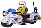 Simba - Sam Il Pompiere Moto Polizia, 109251092038, + 3 Anni, Incluso Personaggio Malcom e Accessori
