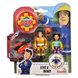 Simba - Sam Il Pompiere, Set 2 Personaggicm 7,5, 109251043038, + 3 Anni, con Accessori