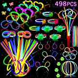 SIMSPEAR Braccialetti Luminosi, 498 Pezzi Braccialetti Luminosi Fluorescenti Glow Stick con Accessori, Starlight Bracciali Fluorescenti Gadget Carnevale per Feste Capodanno ...