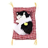 Simulazione Sleeping Cat Toy con Soft Mat Bed durevole Vocalize Meow Gattino Peluche ripiene Giocattoli Decorazione della casa della bambola(Black ...