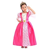 Sincere Party Costume da principessa medievale rosa per bambina con diadema 5-6 anni