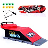 Sipobuy Assemblaggio fai-da-te Mini finger Skateboard Deck Truck Skate Park Board con set di accessori per rampa (scena D)