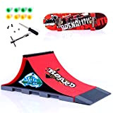 Sipobuy Assemblaggio Fai-da-Te Mini Finger Skateboard Deck Truck Skate Park Board con Set di Accessori per rampa (Scena A)