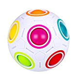 SISYS Magic Ball Rainbow Fidget Ball Cubo Magico, Arcobaleno Puzzle Ball Cubi Fidget Giocattolo Educativo Speedcube per Bambini Adulti, Bianco