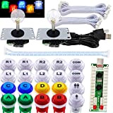 SJ@JX 2 Player Arcade Game LED DIY Kit LED Button Zero Delay USB Encoder Mechanical Keyboard Switch for PC Raspberry ...