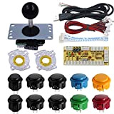 SJJX DIY Arcade Game Button and Joystick Controller Kit for Rapsberry Pi and Windows,5 Pin Joystick and 10 Push Buttons ...