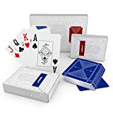 SLOWPLAY Carte da Gioco Poker Plastificate, set di carte da poker a 2 mazzi, indice jumbo, 100% impermeabili all'acqua, carte ...