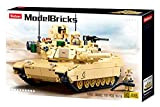 Sluban- Model Bricks-M1A2 Sep V2 Abrams mano Battle Tank 781pcs, M38-B0892, multicolore