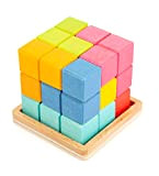 Small Foot-11346 Puzzle con cubi 3D Small Foot, Composto da 7 Parti a Forma di Tetris, Gioco di logica dai ...