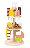 Small Foot 11488 Eisständer Luigi Gelato aus Holz, Zubehör für Kaufmannsladen und Kinderküche, mit 15 Eissorten Giocattolo, Multicolore