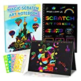 Smasiagon Scratch Art Bambini, 2 Pacchetti Rainbow Magic Scratch Book con 10 Fogli da Grattare, 2 Pennini in Legno e ...