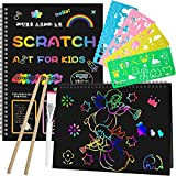 Smasiagon Scratch Art Book Set per Bambini, 20 Pagine con Penna per Graffi e Righelli Modello, Regalo Bambina 3-12 Anni ...