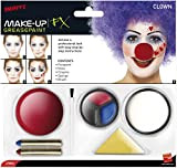 Smiffy's, Set per trucco da Clown, incl. pittura facciale, naso, matite e spugnetta