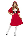 SMIFFYS Costume Cappuccetto Rosso, Rosso, con Vestito Lungo e Mantella