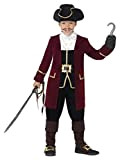 Smiffys Costume Deluxe Capitano Dei Pirati, Nero, con giacca, Gilet, Pantaloni, Fazzolet
