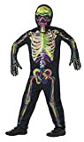 SMIFFYS Costume scheletro che si illumina al buio, Multicolore, con tuta, maschera e gua