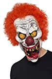 SMIFFYS Maschera da Clown perverso, Rosso, Lattice, copricapo completo