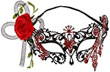 SMIFFYS Maschera per occhi in filigrana di metallo Giorno dei Morti, Nero, con rose