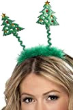 SMIFFYS Smiffy's Copricapo Albero di Natale, Verde, su cerchietto per Adulti, Colore dorato, Taglia Unica, 38462