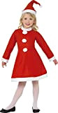 SMIFFYS Smiffy's Costume ragazza Babbo Natale, Rosso, con abito e cappello, Rosa, M-Età 7-9 anni, 38385M
