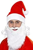 SMIFFYS Smiffy's Kit Babbo Natale, Bianco, con barba, occhiali e cappello con capelli, Occhi Uomo, Taglia Unica, 23505