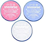 Snazaroo - Vernice classica per viso e corpo, colore rosa pallido, blu chiaro e bianco, ideale per fantasia, unicorno, fata, ...
