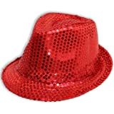Sofias Closet con paillettes, colore: fedora cappello tipo Trilby MJ Dance, colore: argento rosso