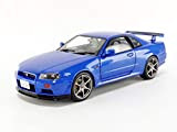SOLIDO Nissan R34 GTR 1999, modellino in Zinco pressofuso, Scala 1:18, Colore: Blu, 421185690
