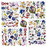 Sonic Party Favor Tatuaggi Temporanei, 4 Fogli Cute Sonic the Hedgehog Tatuaggio Temporaneo per Bambini per Ragazzi Ragazze Regali...