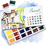 Sonnet acquerelli Set Pittura | 24 Colori Acquerello in pastiglie | acquerelli Professionali di Alta qualità Creati da Nevskaya Palitra