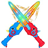 Spada Giocattoli di Dinosauro con Suono Luce - Forma di Pistola Deformabile, Gioco Interattivi per Bambini da 3+ anni