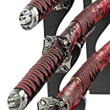 Spade epiche Samurai Set di Spade Drago Rosso Katana Wakizashi Tanto Spade Decorative opache con Supporto per Spada e Accessori
