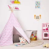 Spaziosa tenda indiana tepee da gioco per bambini boppi®, per interni o esterni, portatile, struttura in legno, rivestimento in tela, ...