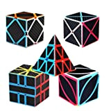 Speed Cube Magico Cubo Carbon Fiber Sticker Toy, Cubo Magico con Adesivo in fibra di carbonio Velocità (3 x 3 ...