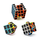 Speed Cube Set - 3 Pezzi Magic Cube Set di 2x2 3x3 4x4 tornitura liscia, Cubo Magico in Fibra di ...