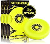SPEEZER® Mini Frisbee Set di 3 - Il Disco Giallo è Il Gadget Sportivo per Il Divertimento all'aperto - Piccolo ...