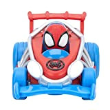 Spidey and his Amazing Friends- Webbed Wheelie Pull Back Vehicle-Caratteristiche Built Super Hero-Giocattoli con i Tuoi amichevoli Spidey, Colore Rosso ...