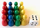 Spieltz Set di statuette in legno per Ludo materiale da gioco per giochi da tavolo (coni di calza standard, 12/24 ...