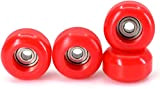 SPITBOARDS Fingerboard Bearing Wheels, CNC Polyurethane, Set of 4 Wheels, Fingerskate Rollen, Ruote (Rosso)