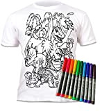 Splat Planet T-Shirt con Dinosauro T-Shirt Magica da Colorare con 10 Penne Magiche Lavabili Atossiche - Colora La Tua Maglietta, ...