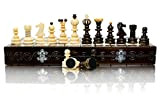 Splendido set di scacchi in legno PEARL XL grande 42 cm / 16 pollici. Scacchi europei molto popolari realizzati a ...