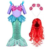 Spooktacular Creations Donna deluxe mermaid costume set con la parrucca rossa e archetto verde (Toddler (3-4 yrs))