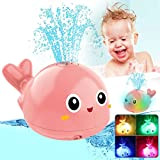 Spray Whale Baby Bath Toys, Whale Induction Spray Water Toy with LED Colorful Light Automatic Induction Sprinkler Bath Toy Bathtub ...