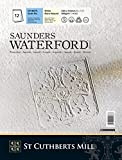ST Cuthberts Saunders Waterford blocco carta per acquerello ,collato lato corto 23x31cm,12 fogli , bianco naturale, grana fine, 300gm