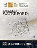 ST Cuthberts Saunders Waterford blocco carta per acquerello ,collato lato corto 31x41cm,12 fogli , bianco naturale, grana ruvida, 300gm